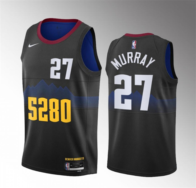 Men's Denver Nuggets #27 Jamal Murray Black 2023-24 City Edition Stitched Basketball Jersey